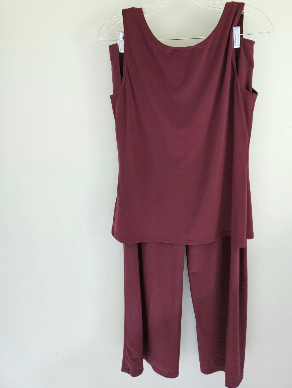 Joseph Ribkoff Set Merlot 3 Piece Open Ruched Jacket Pants Top - Picture 4 of 12
